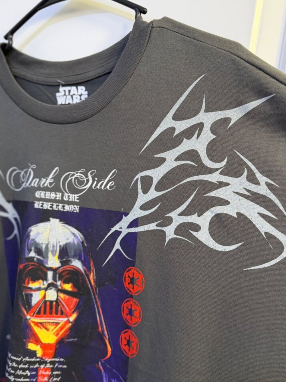 Star Wars Darth Vader Dark Side Graphic T-Shirt Charcoal Grey Large NWT - Picture 3 of 8
